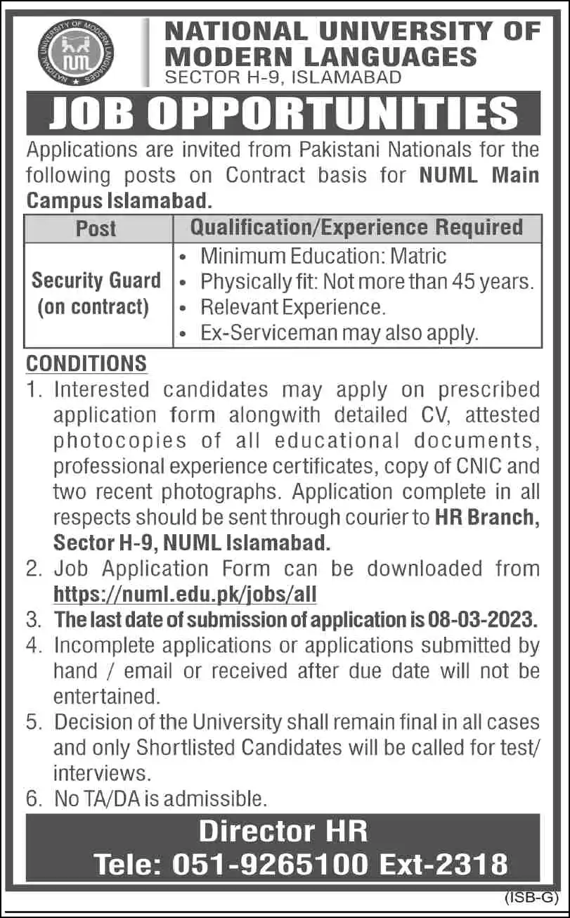 numl-islamabad-jobs-2023-for-security-guard-pakistan-railways